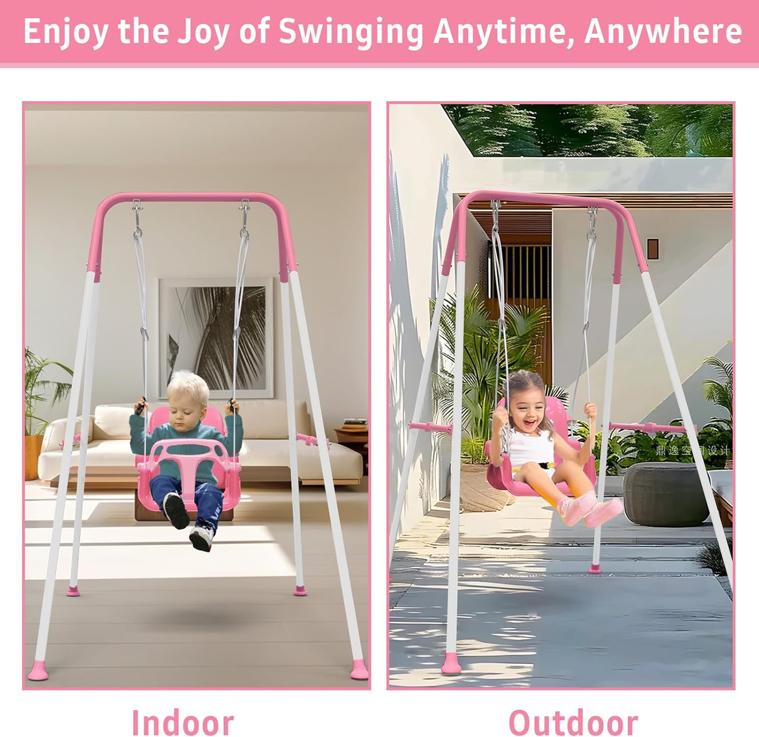 Multifunctional Toddler Swing, Foldable Baby Swing Outdoor & Indoor Use, Easily Installable and Storable Swing Sets