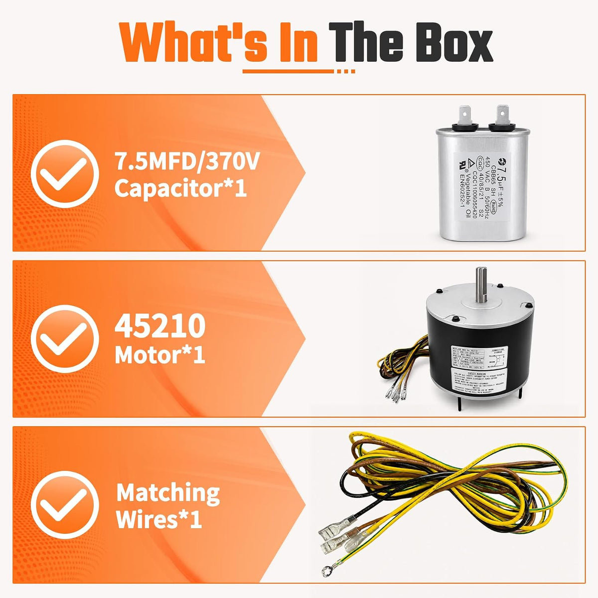Outdoor Condenser Fan Motor 1/5 HP 825 RPM with Capacitor - Replacement for Carrier HC37GE210 Rheem 51-23055-12 GE 5KCP39EFN759AS Packard 45210 AC HVAC Fan Motor