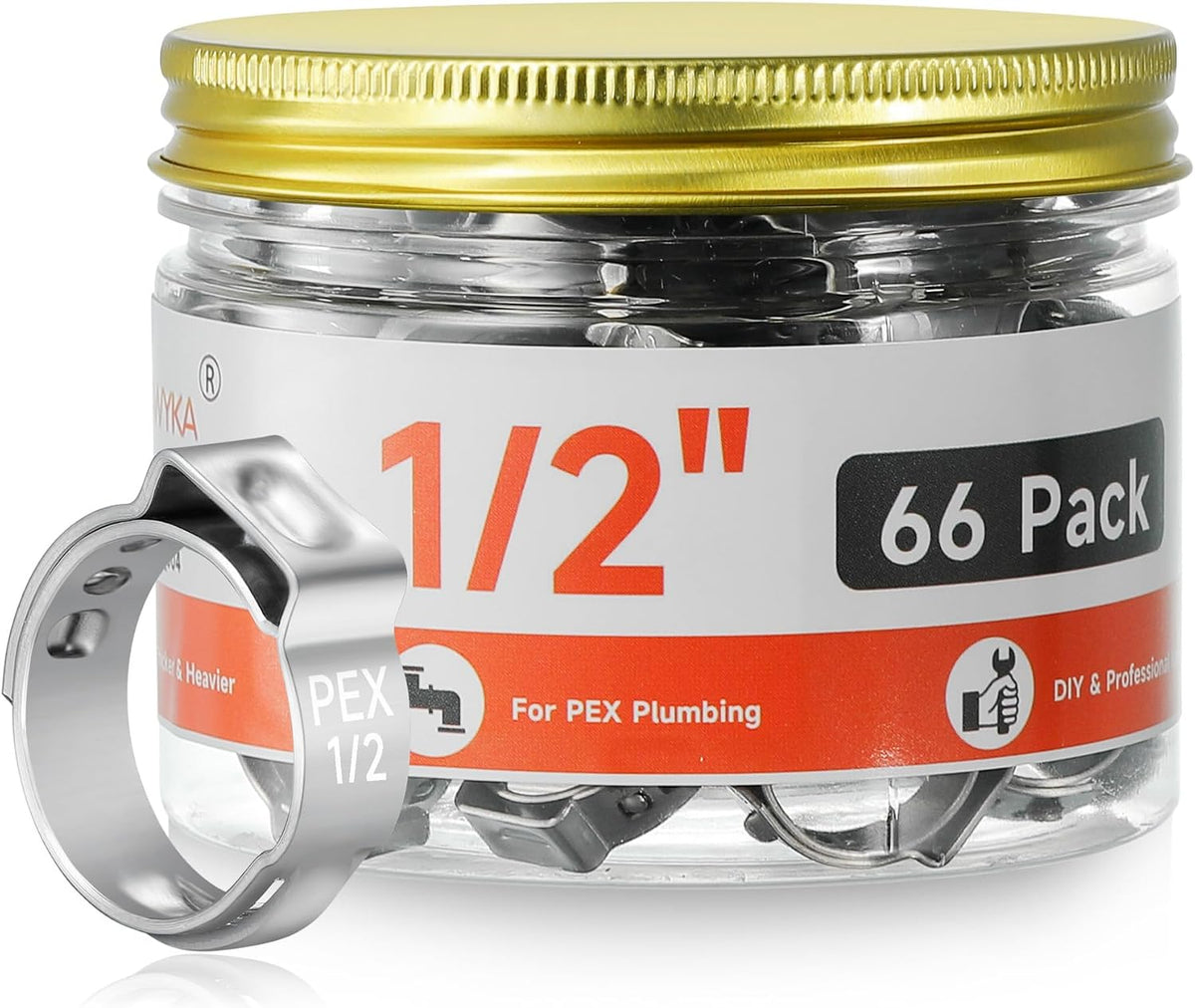 66pcs 1/2 pex crimp rings for PEX Tubing Pipe Fitting Connections