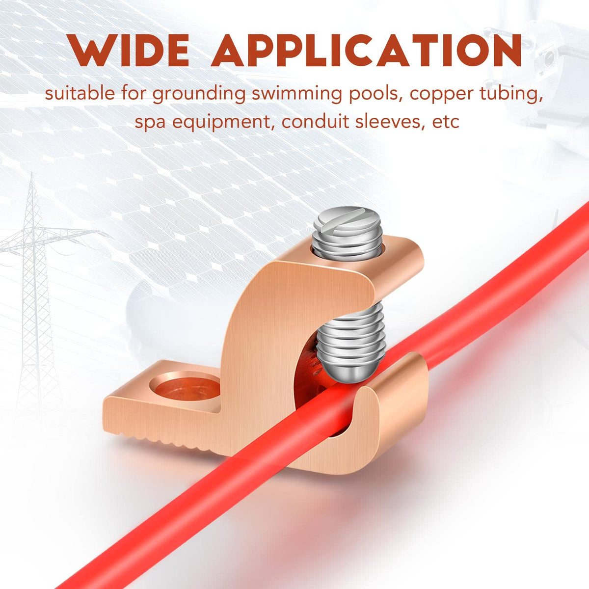 Landhoow 40 Pack Lay-in Lugs, Copper Pool Bonding Connectors, 4-14 AWG