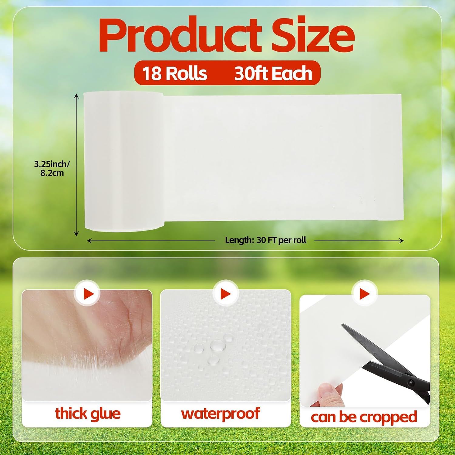 18 Rolls Spotted Lantern Fly Traps Ant Insect Barrier, 30 ft Each, Outdoor Fly Tree Tape Trees Wrap Spotted