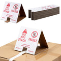 60 Pcs Do Not Stack Pallet Cones 8 x 8 x 7" Do Not Stack Cones Corrugated Cardboard, Red White Safe Shipping and