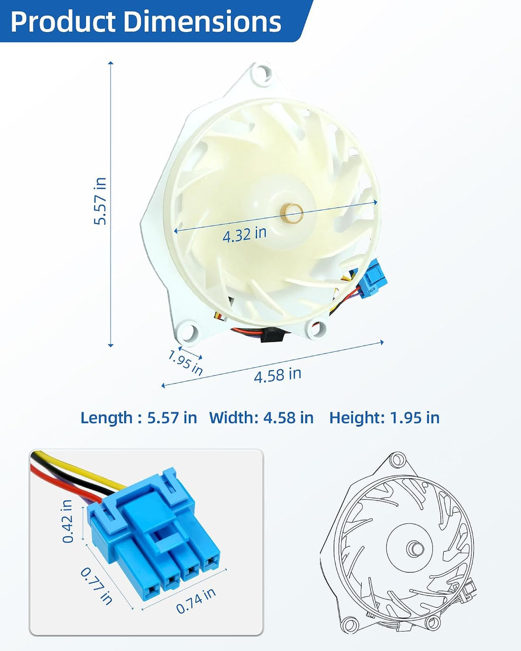 LRFDS3016S LRFVS3006S Condenser Fan Moto Fit for LG Refrigerator