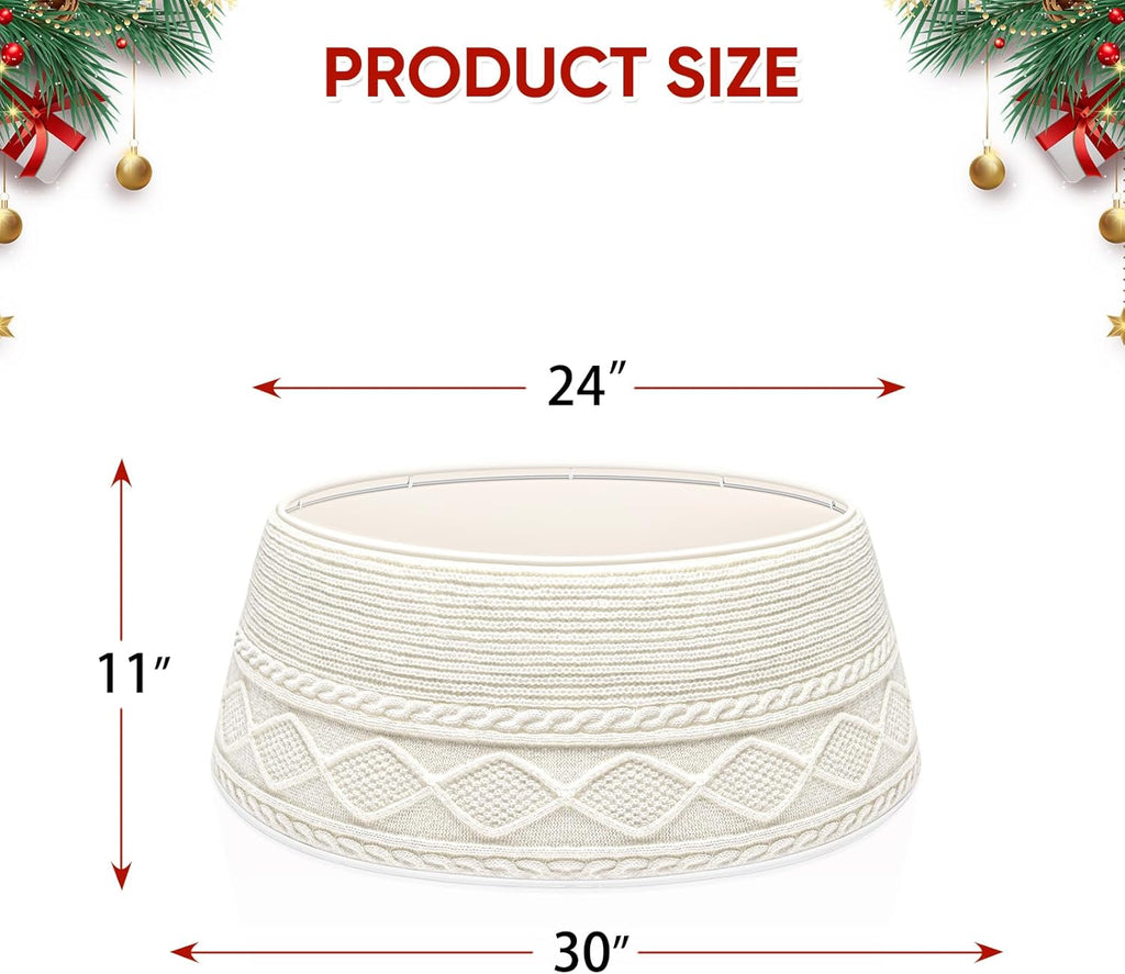 Christmas Tree Collar, 29 inch Knit Xmas Tree Collar, Christmas Tree Collars for Atificial Trees, Tree Stand Base