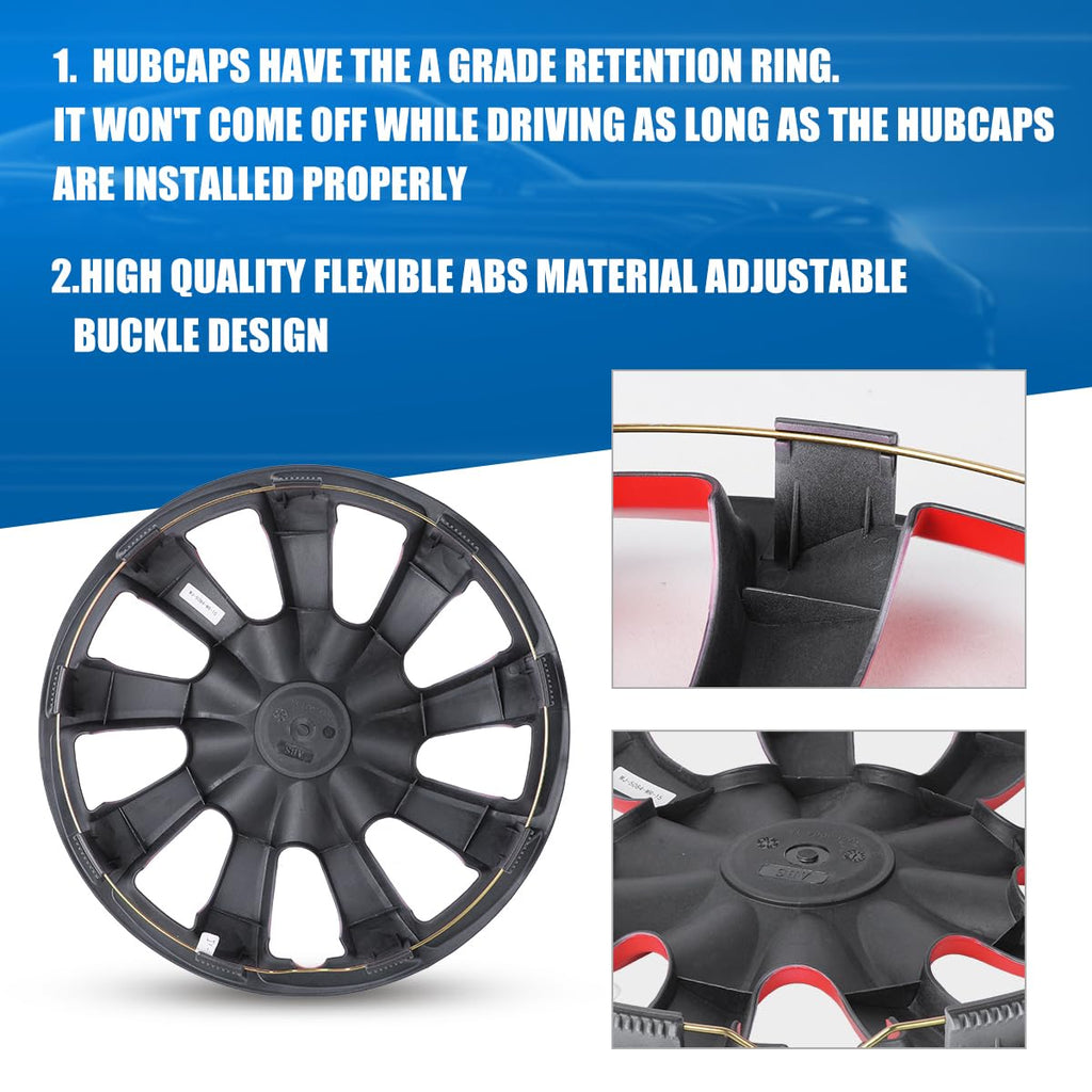 Hubcaps Wheel Covers, 15-Inch Universal Hubcaps Set of 4