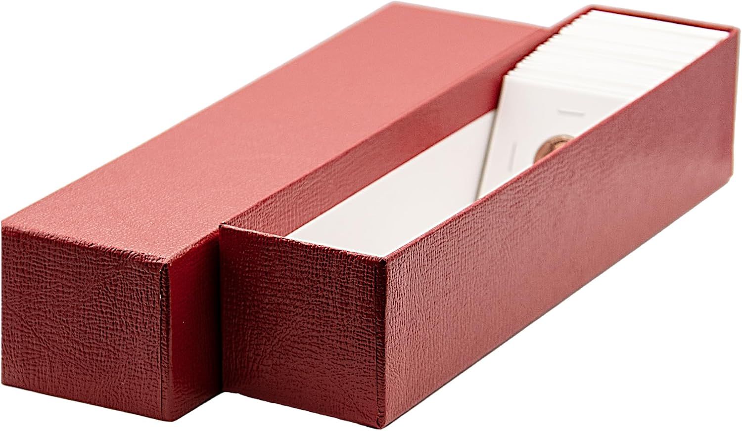 9 Inch Red Single Row 2x2 Coin Flip Box Storage Holders 2x2x9