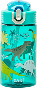 Dinosaur 16oz Leak-Proof Straw Kids Water Bottle, Plastic