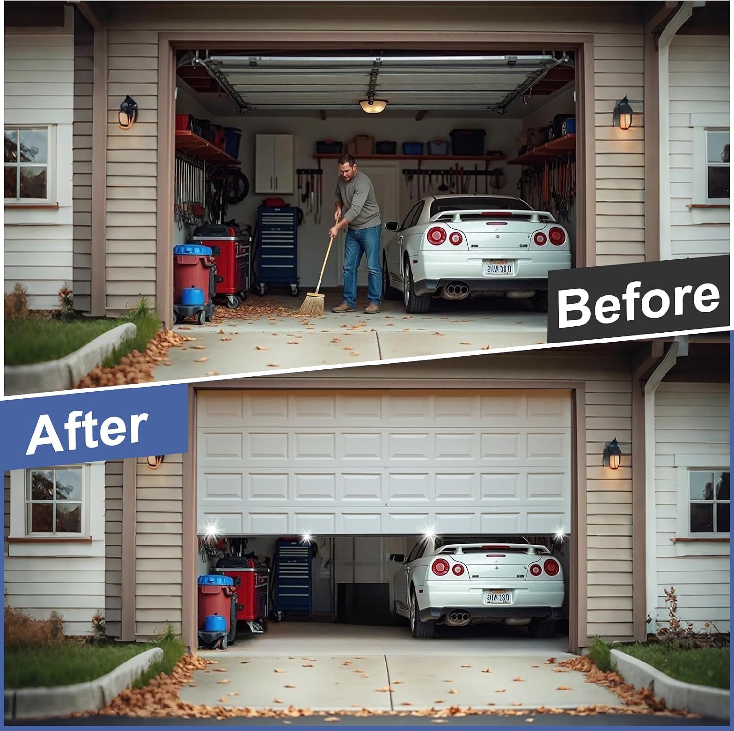 Garage Door Seals Bottom Rubber - 16.5 Feet Weatherproof EPDM Rubber, Easy DIY Trim-to-Fit Installation Kit