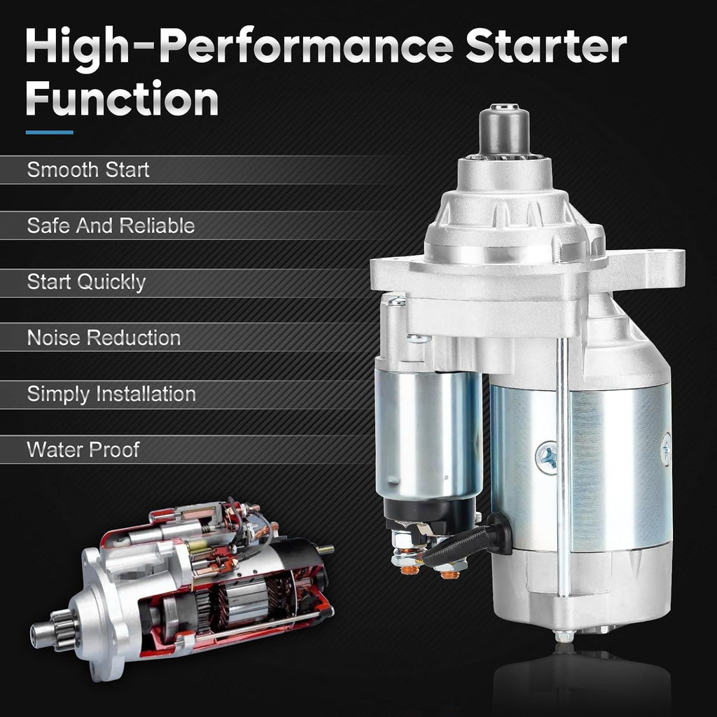 New Starter for Honda 3.0L Accord 1998-2007, 2.7L Accord 1995-1997, 3.5L Odyssey 1999-2006, 3.5L Pilot 2003-2005, for Acura 3L CL 1997-1999, 3.2L CL 2001-2003, 3.5L Mdx 2001-2002, 3.2L TL 1999-2006