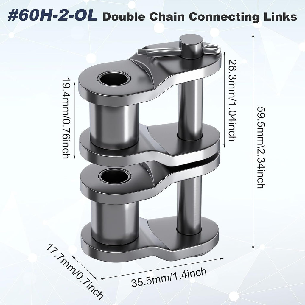 2pcs #60-2-OL Double Strand Roller Chain Connecting Link
