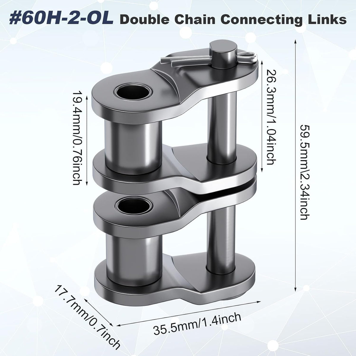 2pcs #60-2-OL Double Strand Roller Chain Connecting Link