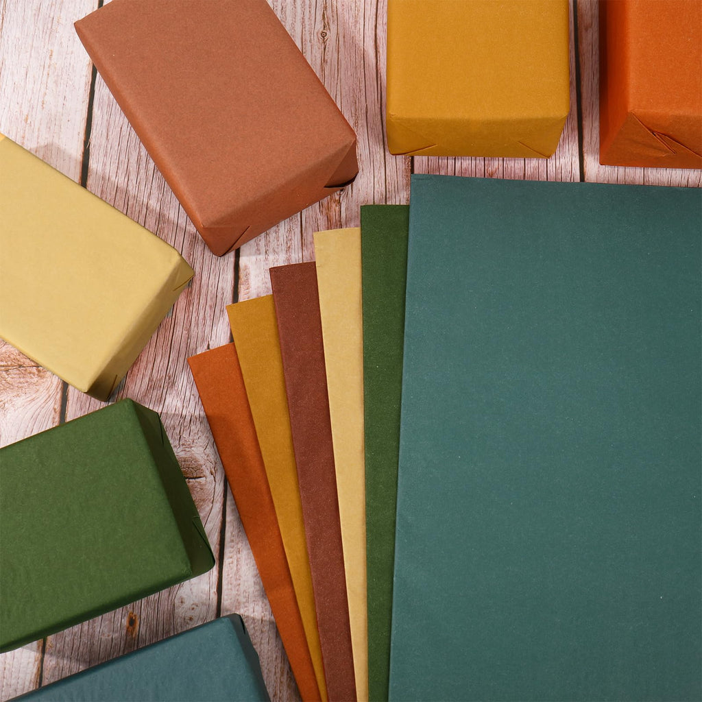 120 Sheets Boho Fall Tissue Paper 6 Colors Sage Green Orange Brown Wrapping Paper for Autumn Thanksgiving Party DIY