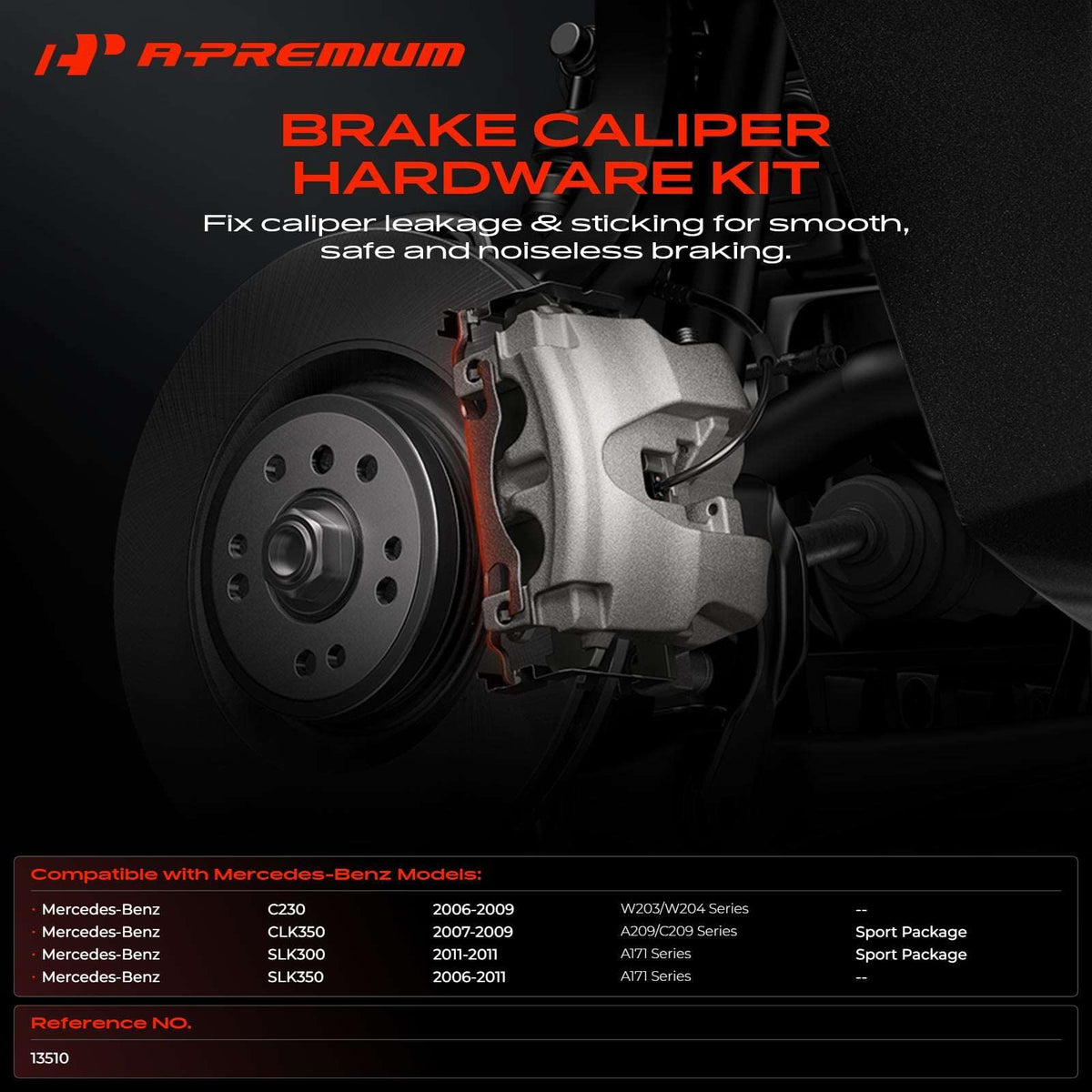 A-Premium Front Disc Brake Hardware Kit Compatible with Mercedes-Benz Model