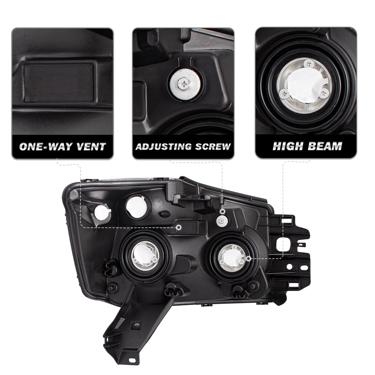 Halogen Headlight Assembly Compatible with 2004-2015 Nissan Titan