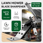 Lawn Mower Blade Sharpener, 15°-45° Adjustable Mower Blade Sharpener for Many Types of Mower Blade, Black