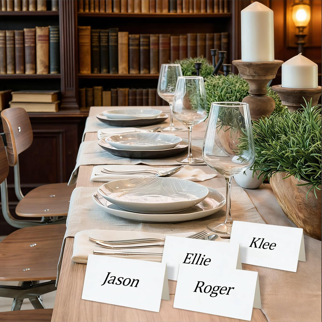 100-Pack Place Cards for Table Setting – 3.5"x2" Thick Cardstock Tent Cards | Name Cards for Wedding Seating, Dinner