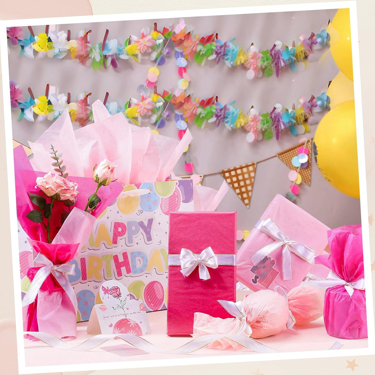 160 Sheets Pink Tissue Paper for Gift Bags 20 X 14 Inches