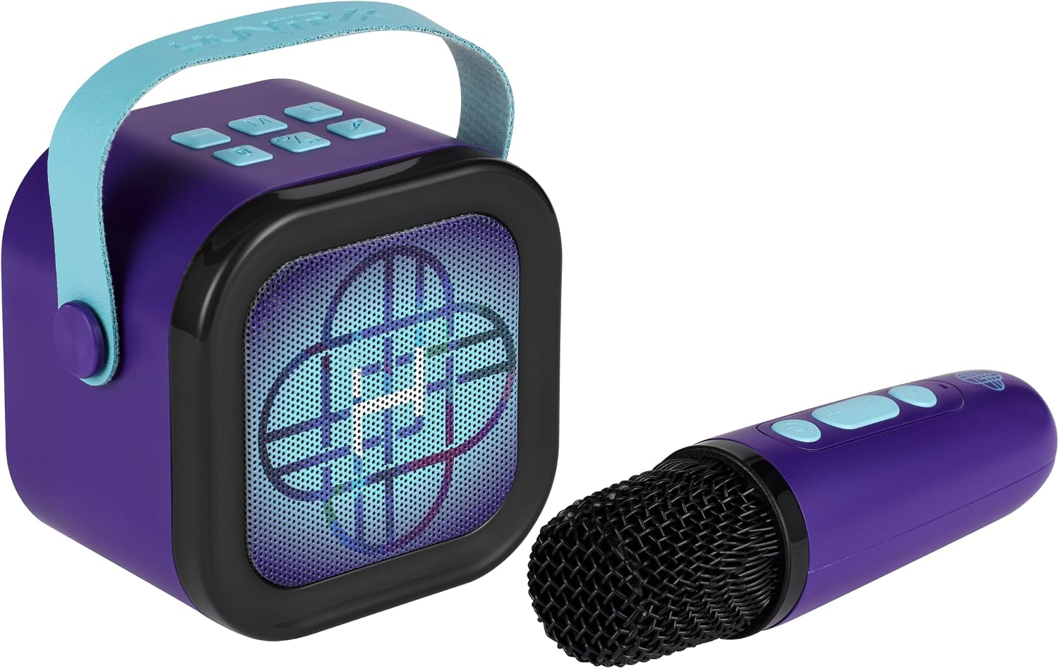 Kpop Demon Hunters Bluetooth Karaoke Machine for Kids, Wireless Microphone | Light Show and USB Disco Ball