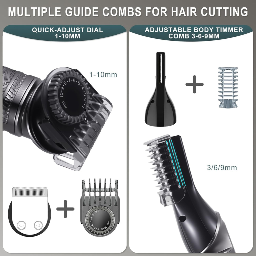 8-in-1 Multi-Functional Grooming Kit for Men Beard Trimmer for Men Hair Clipper Precision TrimmerNose Ear Trimmer