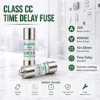 Kingdder 12 Pcs 30A 600V Class CC Time Delay Fuse