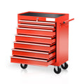 Universal Large Load Capacity Plastic Top Roller Rolling Tool Chest Cabinet with Key Lock and Wheels, 7-Drawers