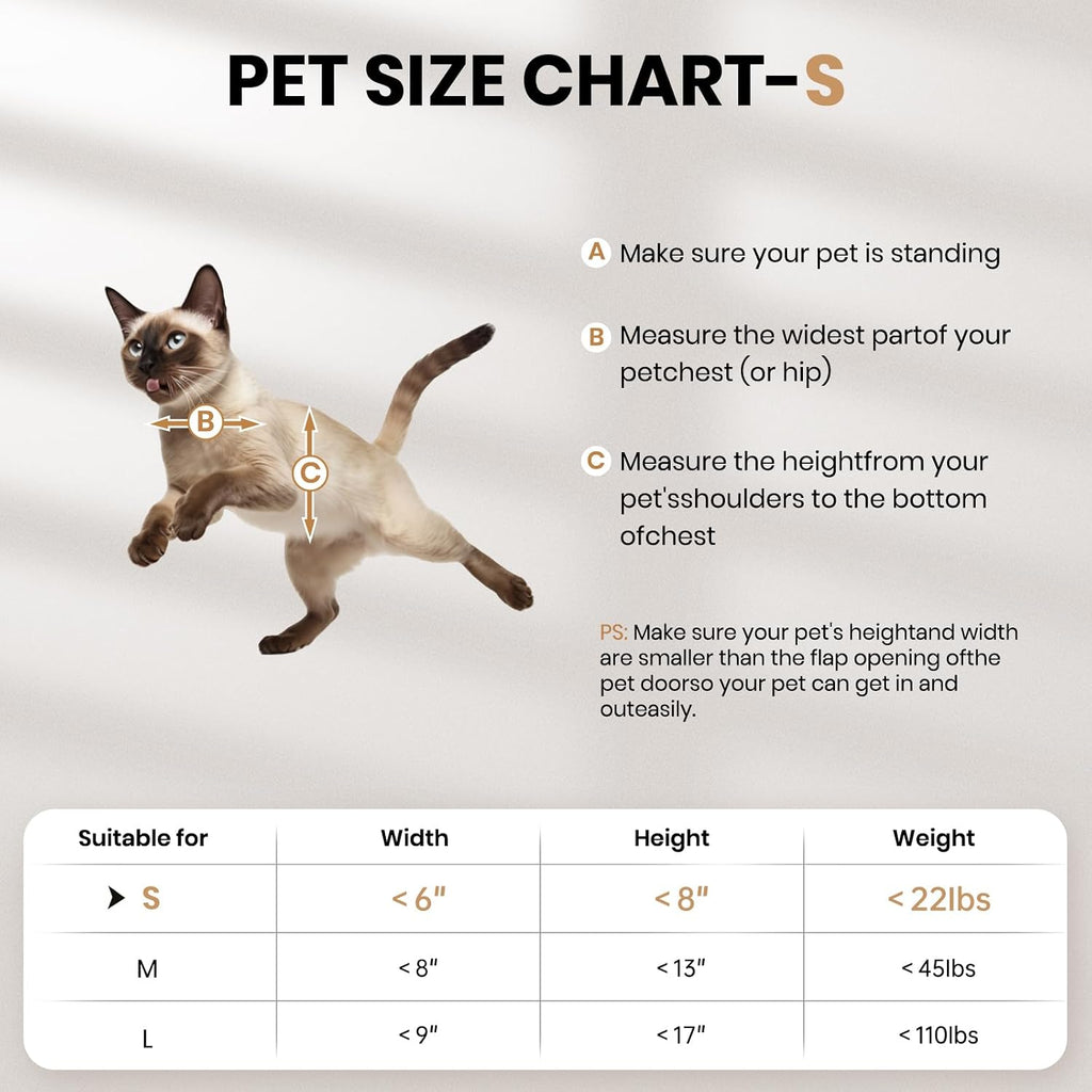 Cat Door for Door, All Aluminum Frame, Small Pet Door for Interior and Exterior, Heavy Duty Doggy Door, Double