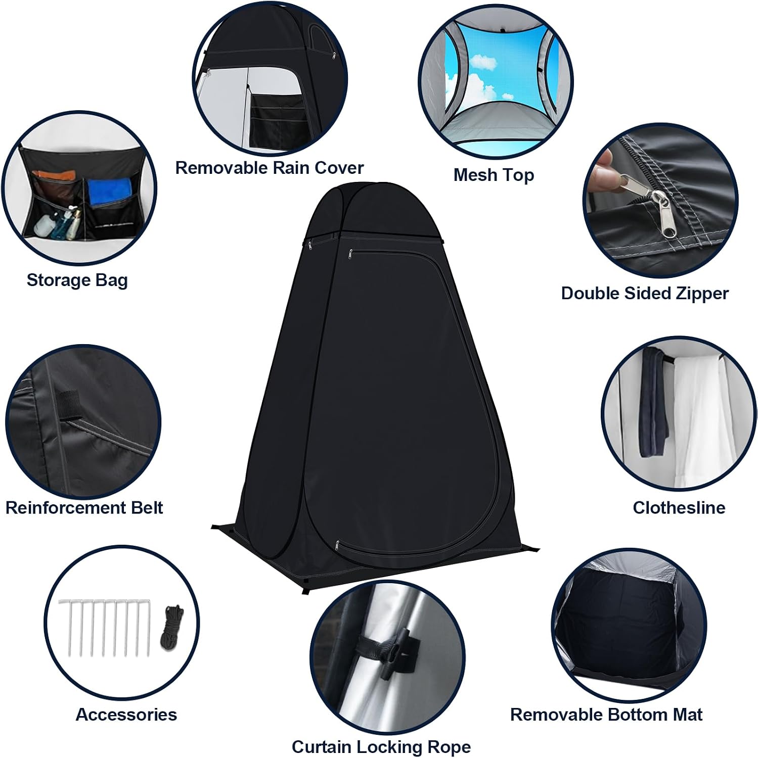 Pop Up Privacy Shower Tent Camping Portable Toilet Tent Outdoor Changing Porta-Potty Camp Bathroom Dressing Room
