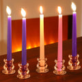 10pcs 10In Christmas Advent Candle Clear Glass Candlestick Holder Set