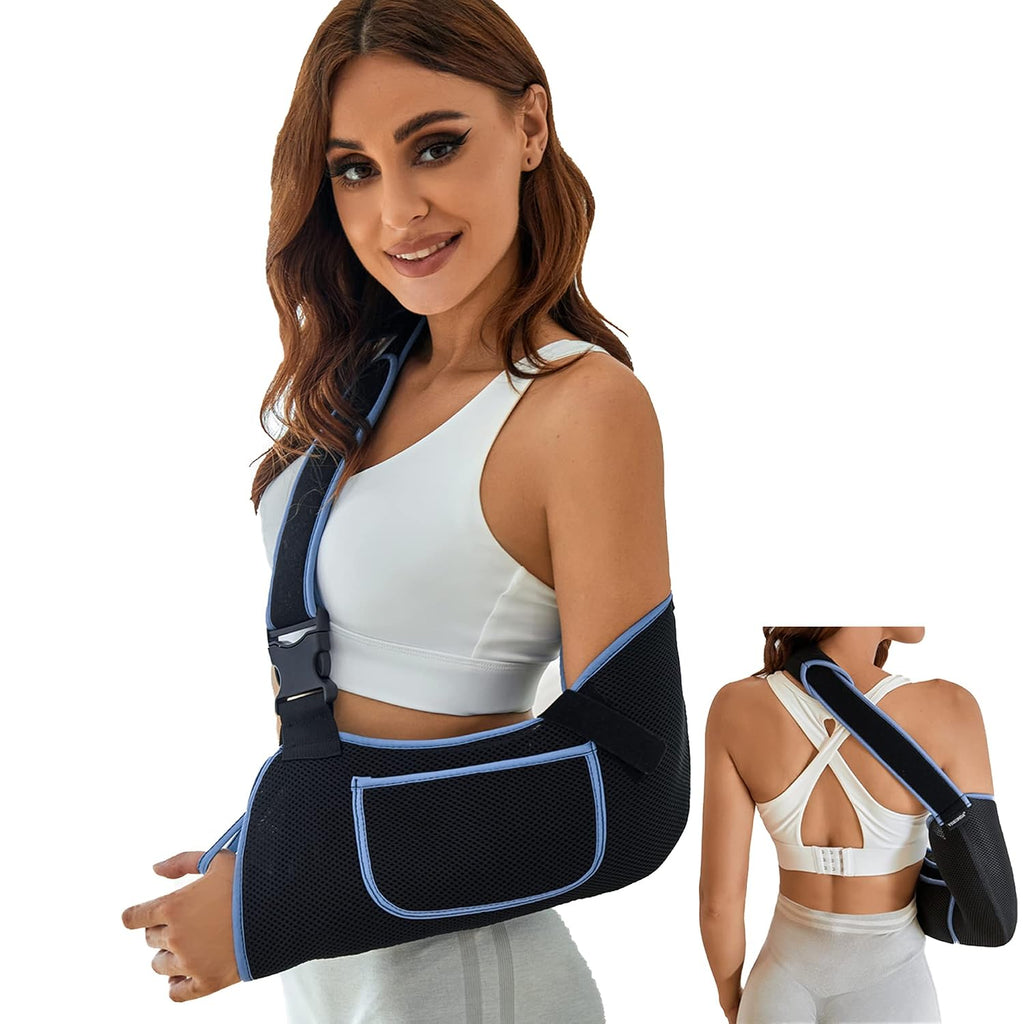 Arm Sling Shoulder Immobilizer - Rotator Cuff Support Brace - Comfortable Medical Sling for Shoulder Injury,Left and