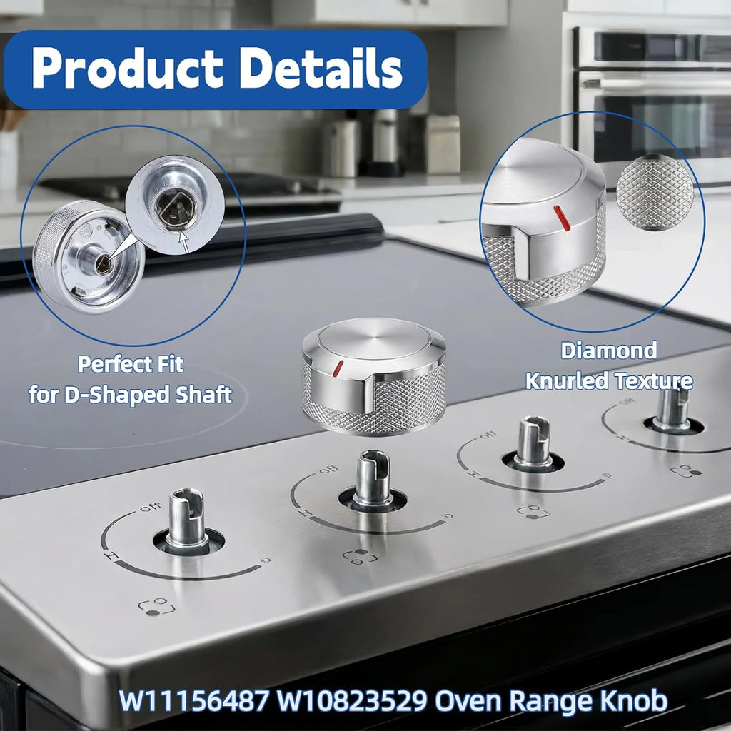 W11156487 W10823529 Oven Knob for KitchenAid Whirlpool Range Stove (2 Pack)