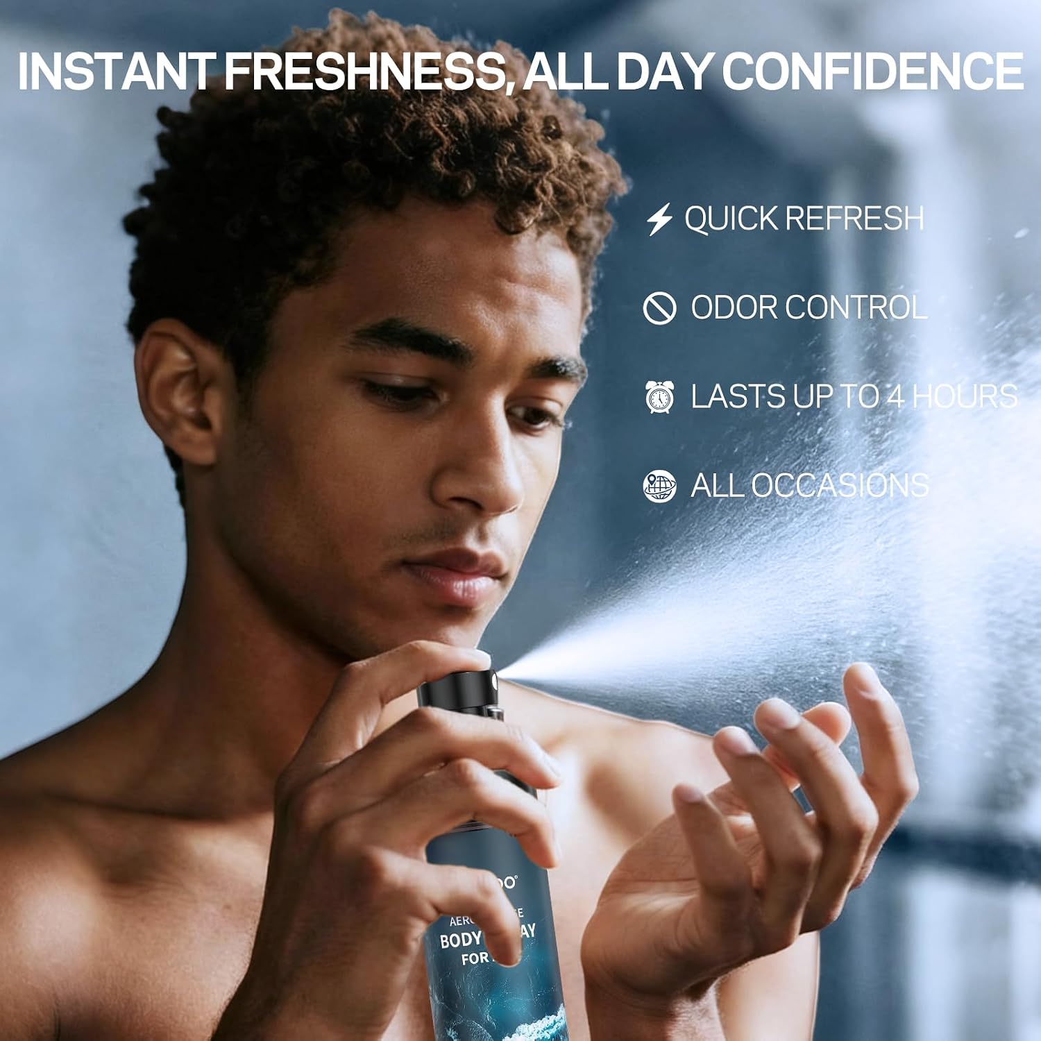 Men’s Body Spray Set – Body Spray for Men,Deodorizing Body Mist Refreshing Spray, Aluminum-Free Cologne for Him