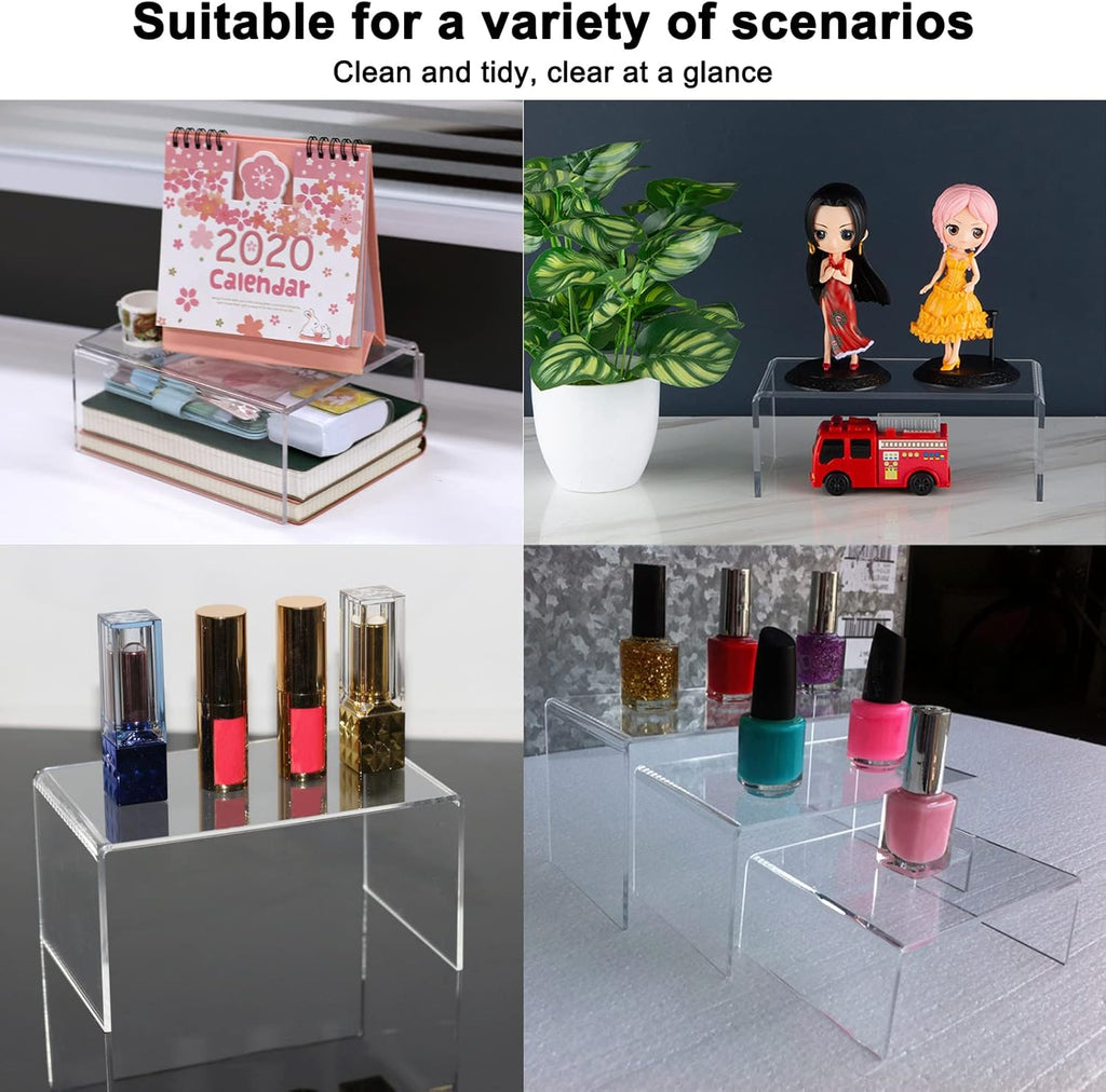 2 Sets Acrylic Display Risers(3",4",5") Clear Product Stand,Cupcakes Holder Dessert Transparent Showcase Stands