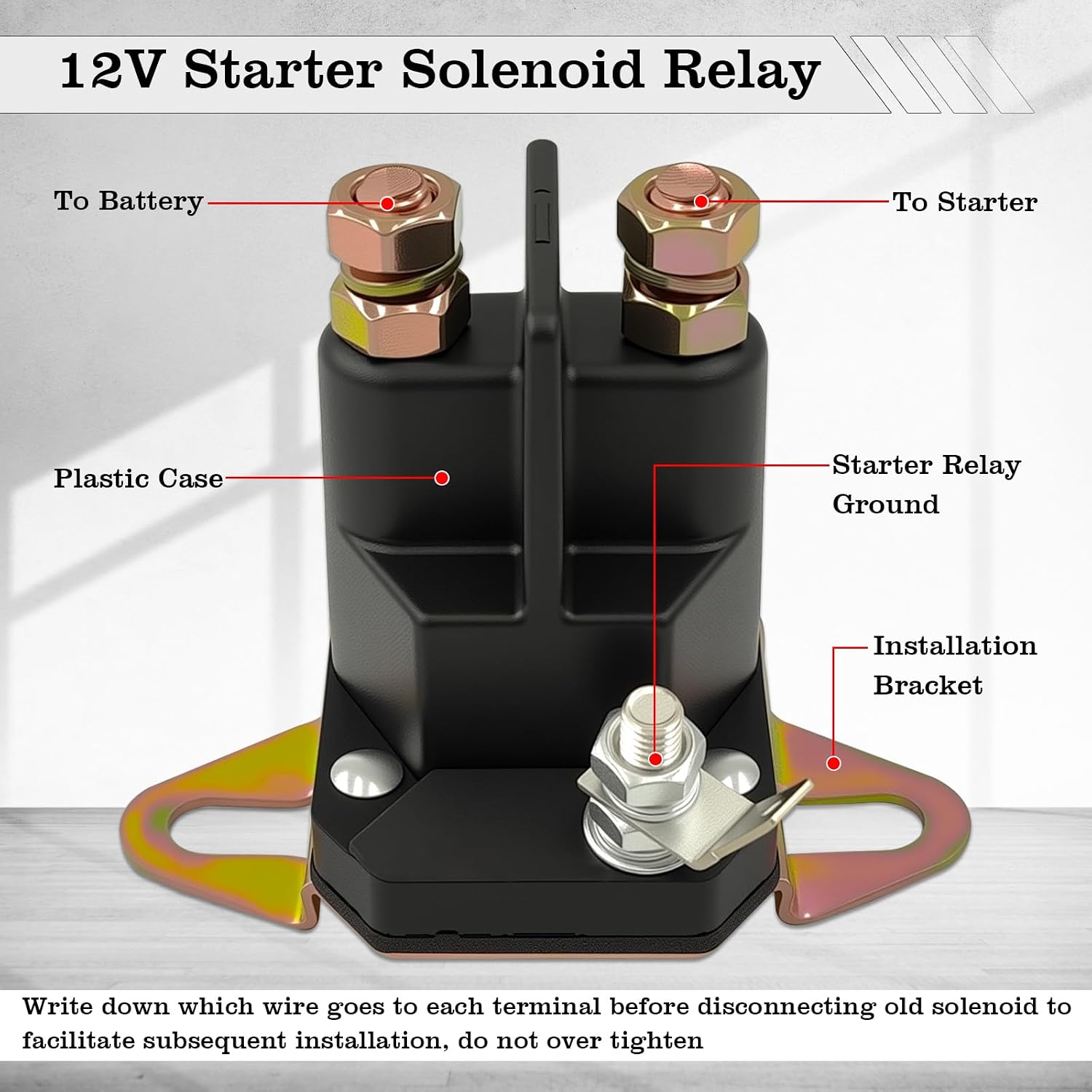 435-097 Starter Solenoid Relay for Lawn Mower, 12V Relay Switch, Fit for Murray/Toro/Husqvarna/MTD/Trombetta Lawn
