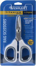 5.5" Rag Snips, Crafting, Quilting & Sewing Scissors for Fabric Cutting with Titanium-Bonded Blades