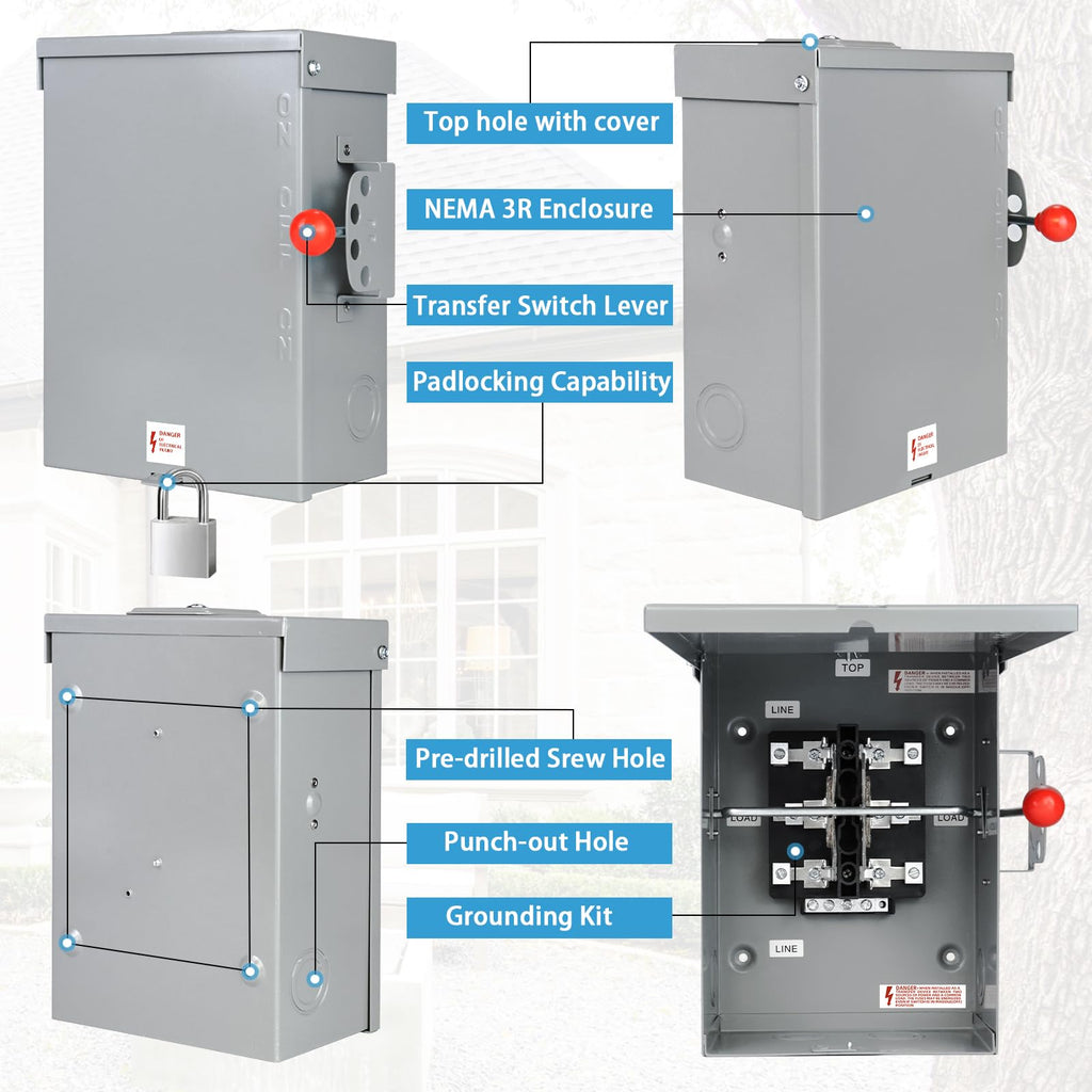 100A Manual Transfer Switch for Generator,Manual Generator Transfer Switch