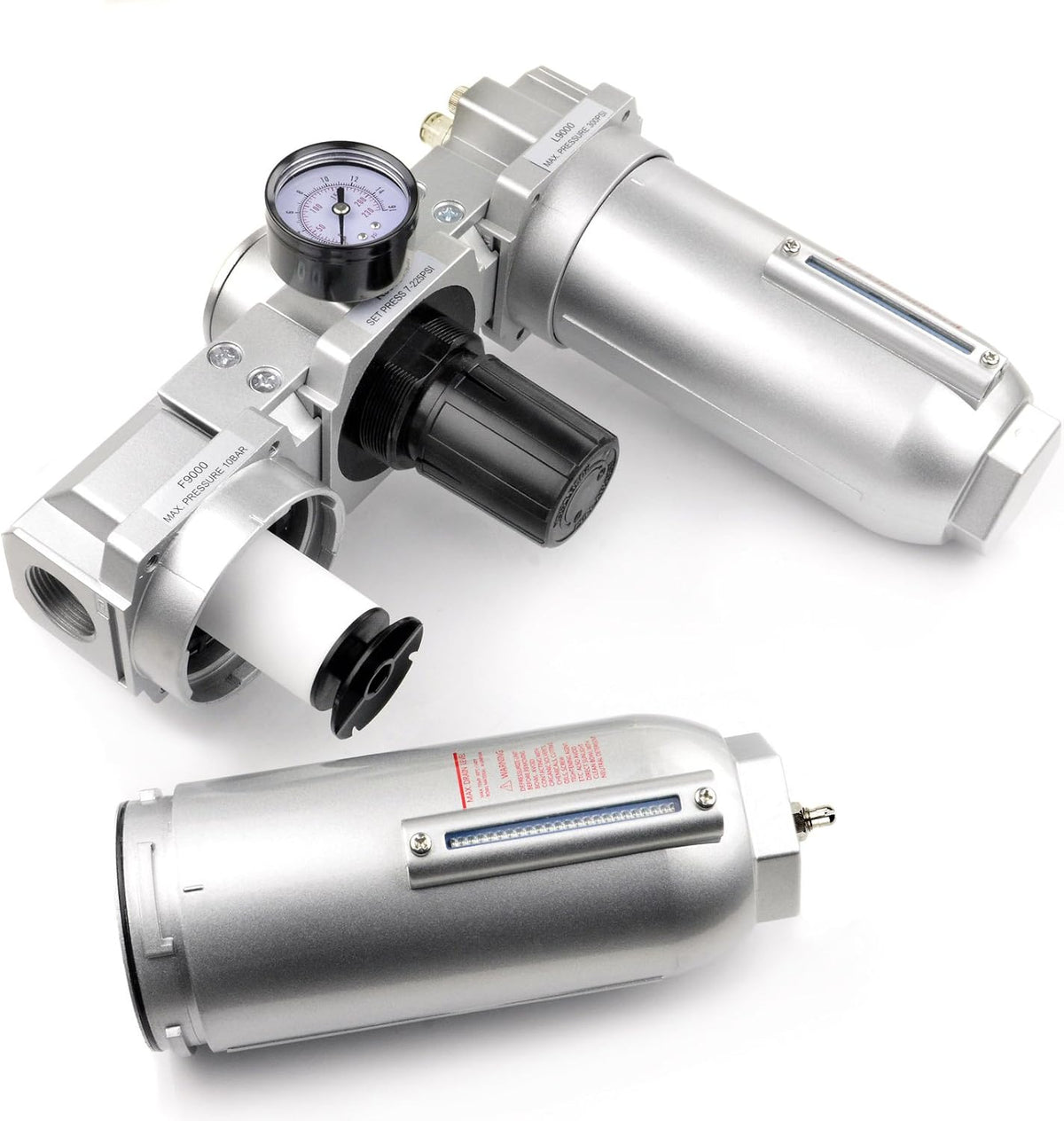 THB 1" Compressed Air Moisture Filter Regulator Lubricator Combo w Auto Drain
