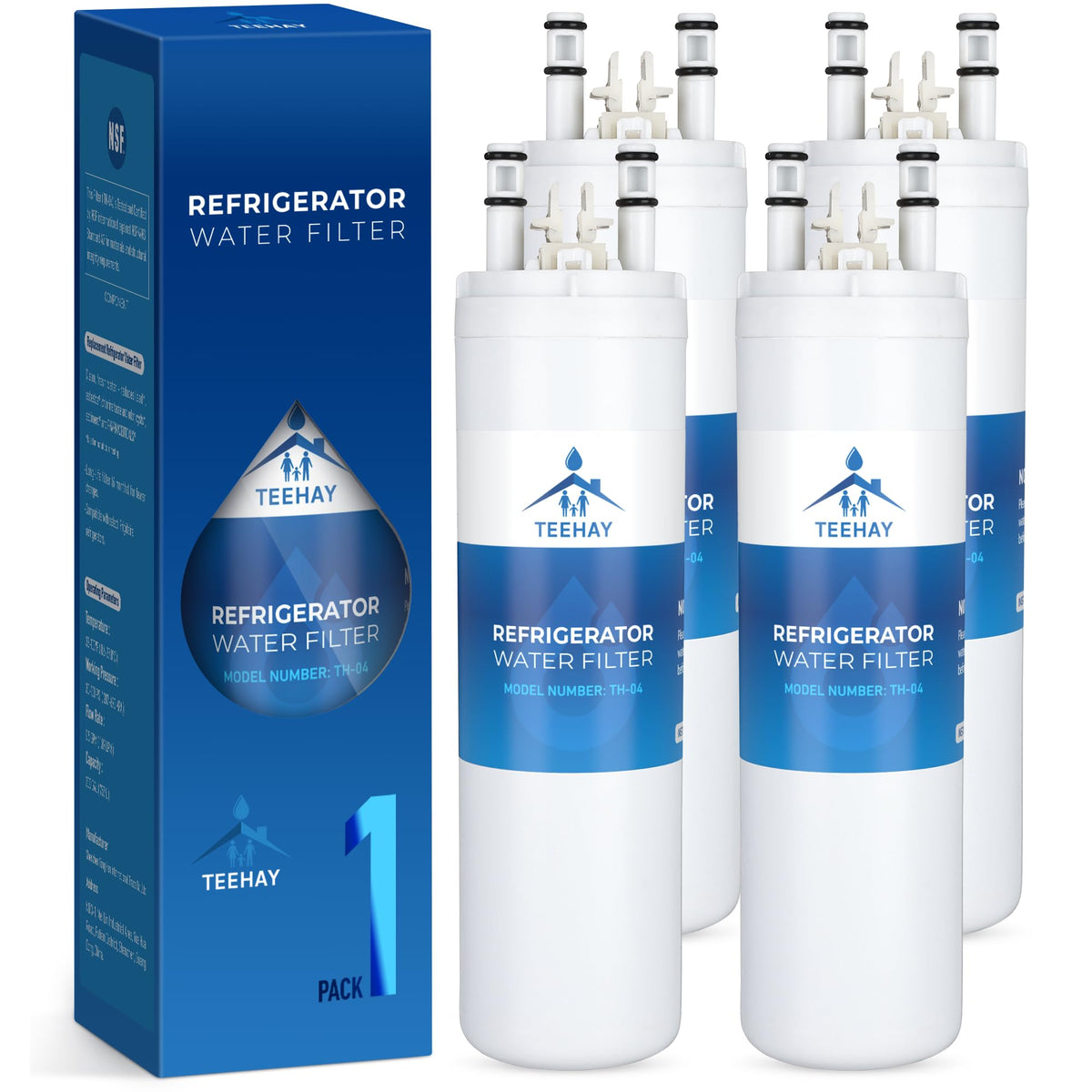 WF3CB Refrigerator Water Filter, 4 Pack
