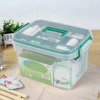 1-Pack Clear Storage Box Container, Family First Aid Box with Handle