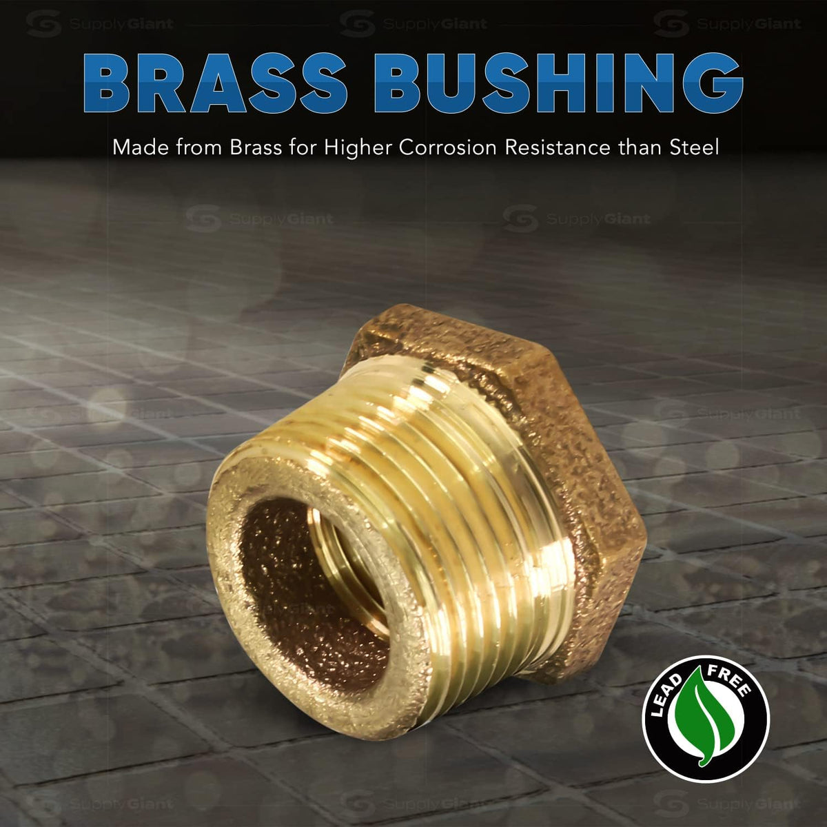 Supply Giant Supplies BRBU2003-NL 2 X 1-1/4-inch Brass Hex Bushing
