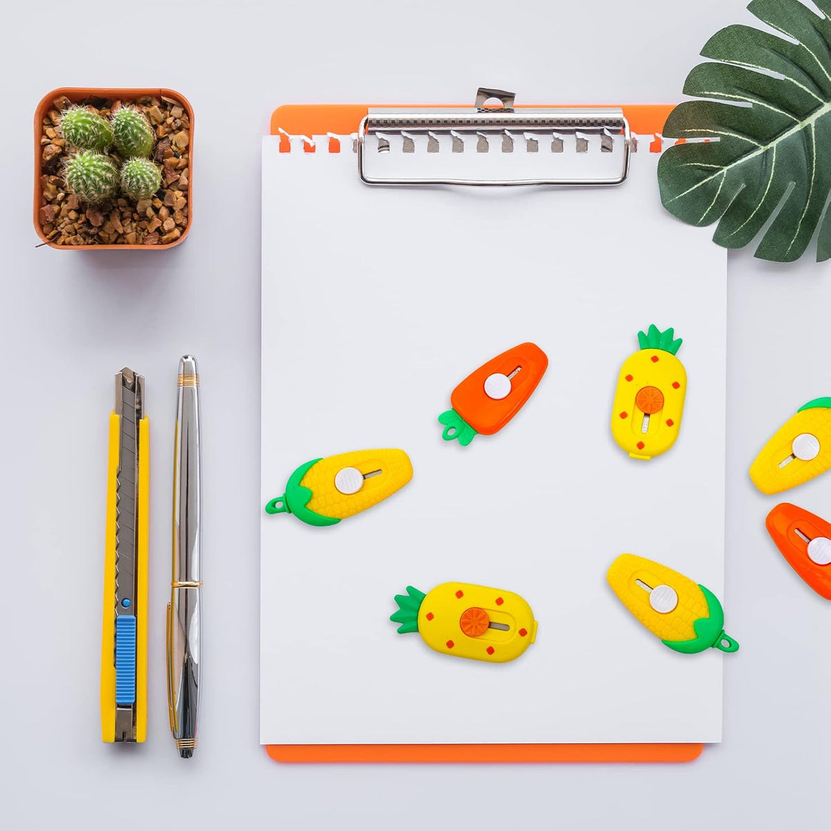 12 Pcs Mini Cute Box Cutter Pineapple Carrot Corn Retractable Opener