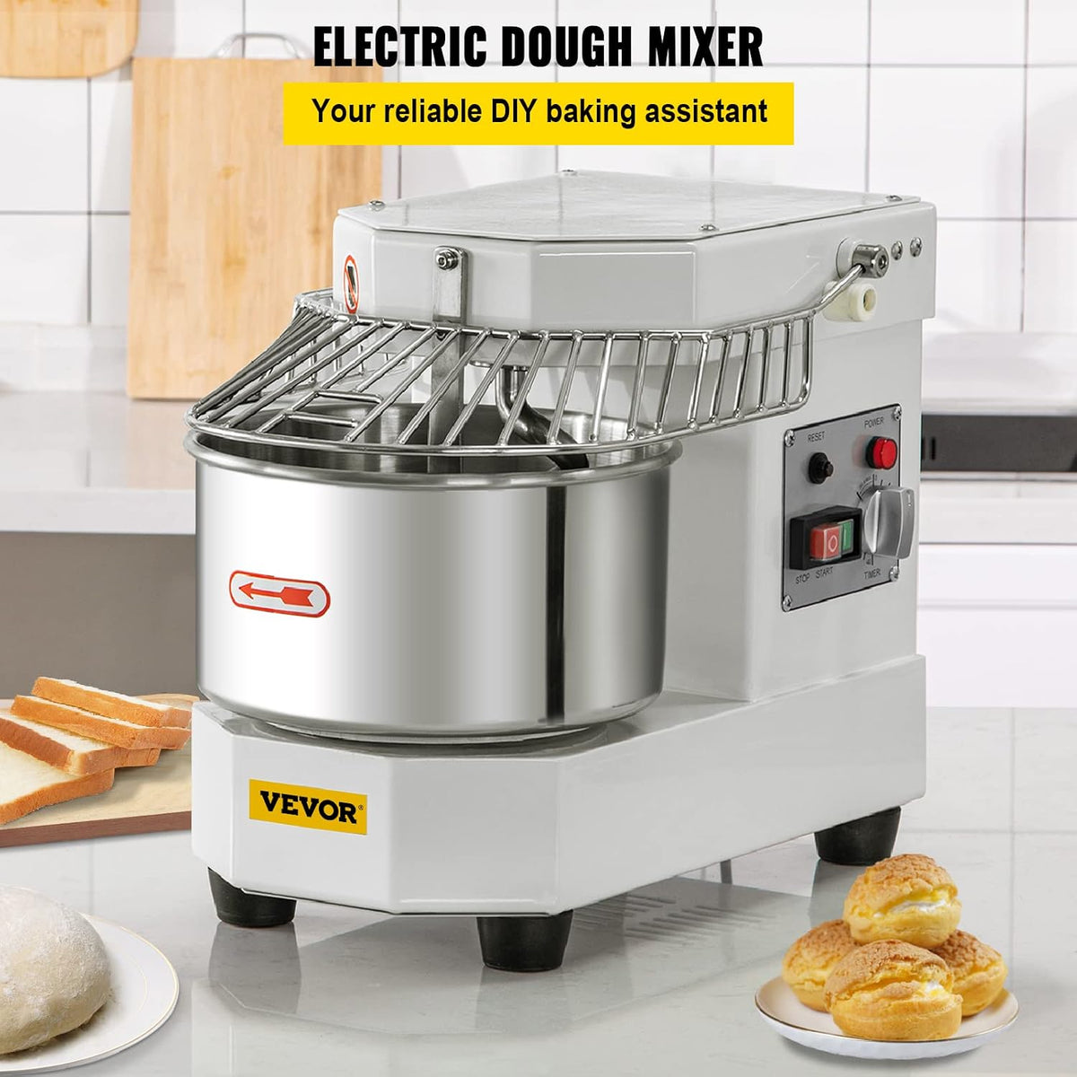 8.5Qt Commercial Food Mixer Timing Function 450W Commercial Mixer