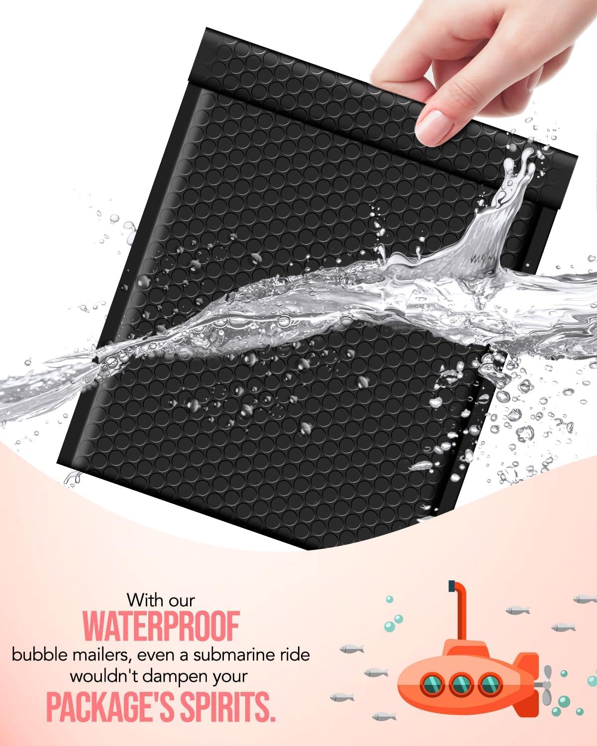 Black Bubble Mailers 8.5x12" 500 Pack Padded Envelopes Self Seal