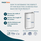 12" X 6" X 24" Gusseted Poly Bags Clear LDPE 0.75 Mil Thickness (Pack of 100) Open Top Food Safe Flexible Plastic