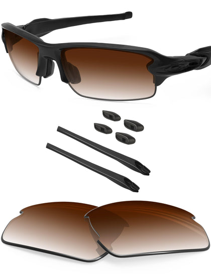 Replacement Lenses & Sock Kit for Oakley Flak 2.0 OO9295 - Brown Gradient