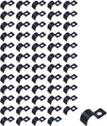 0.5 Inch Conduit Strap Clamps, Single Hole U Bracket, 60Pcs | Black Zinc Plated Iron, Heavy Duty