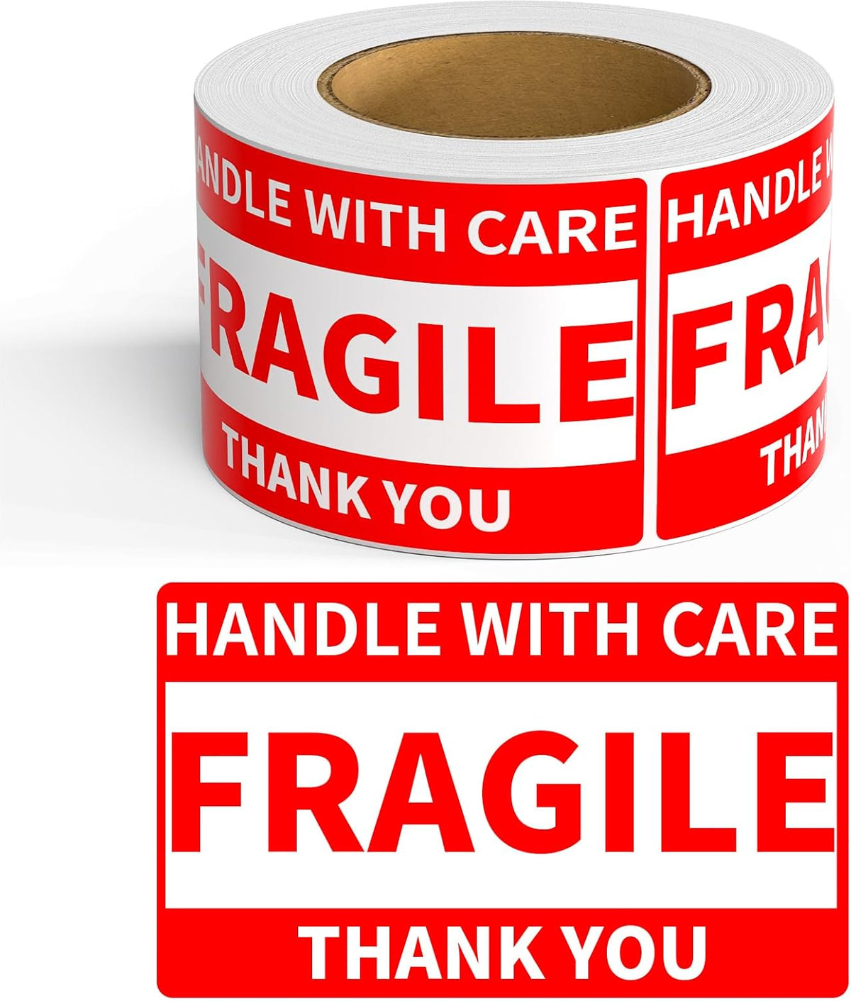 3" x 5" Handle with Care Fragile Stickers for Shipping and Moving - 1 Roll