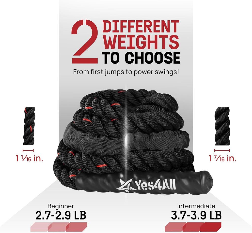 Weighted Jump Rope, 2.8LB Heavy Skipping Rope with Anti-Slip Double Layer Handle & Protective Sleeve for Fitness
