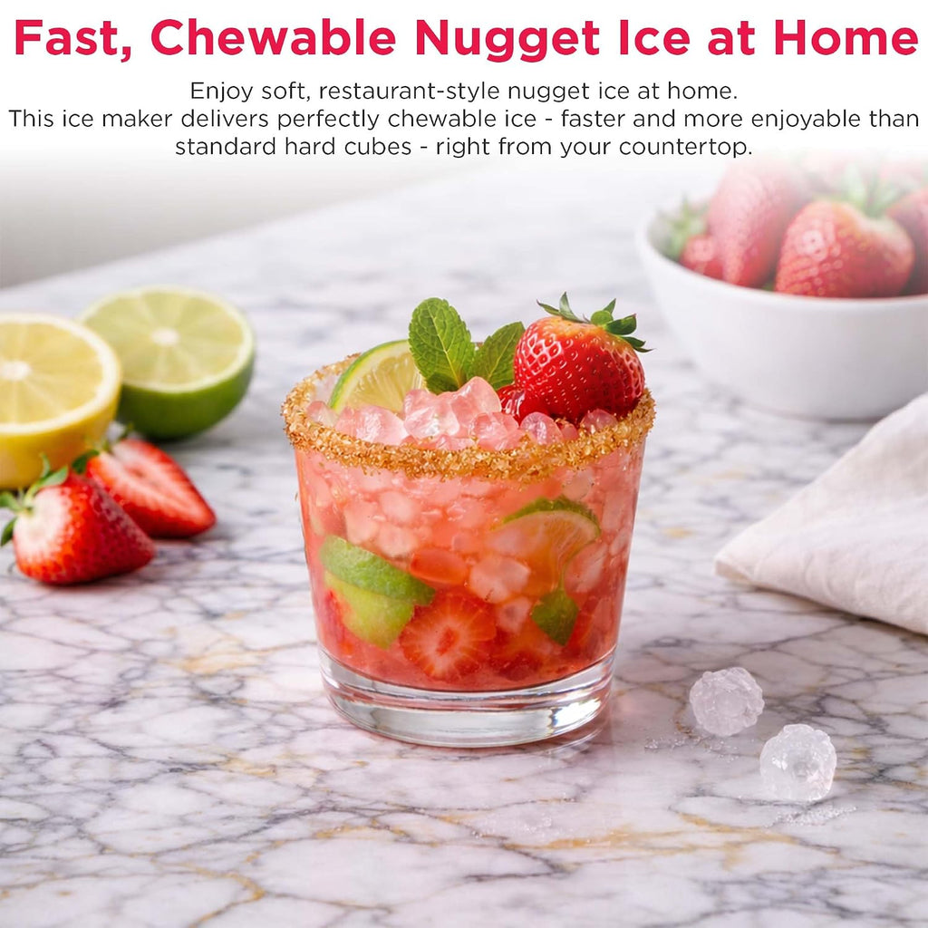 Touchscreen Nugget Ice Maker, Countertop Ice Machine, Sonic Ice Maker with 33 lbs. Capacity, Slate