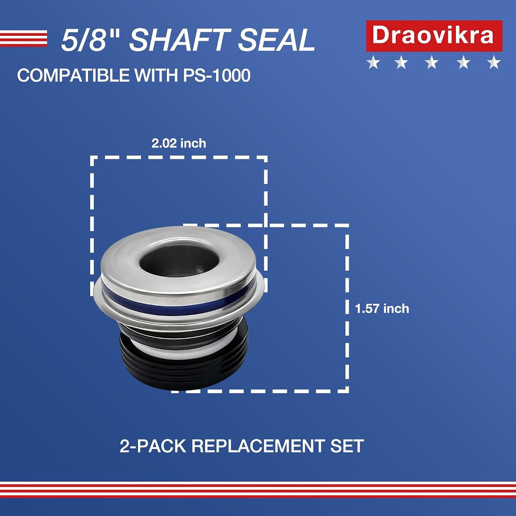 PS-1000 AS-1000 Shaft Seal for WhisperFlo IntelliFlo Pump, 2 Pack