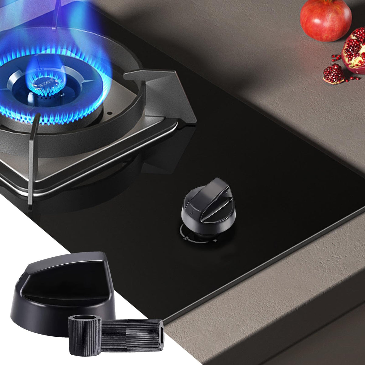 Control Knobs Replacement - 4X Kitchen Burner Replace, Lightweight Stove Control Knobs | Cooktop Control Knobs, Stove Burner Knobs, Thermostat Stove Knob, Stove Button for Kitchen Cookers